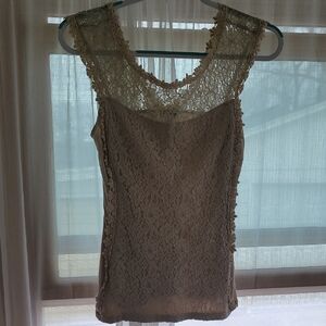 Express Lace Camisole Tank Top - Cream